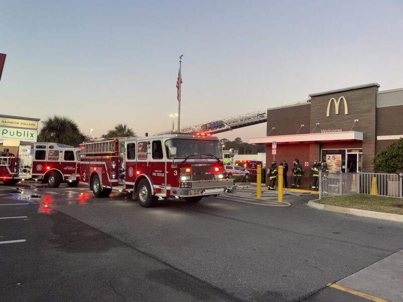 MCFR crews battled a fire at a McDonald's in Dunnellon on January 24, 2025. (Photo: Marion County Fire Rescue)