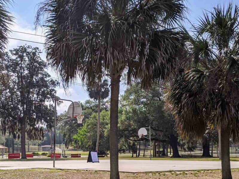 Tuscawilla Park basketball courts in March 2020
