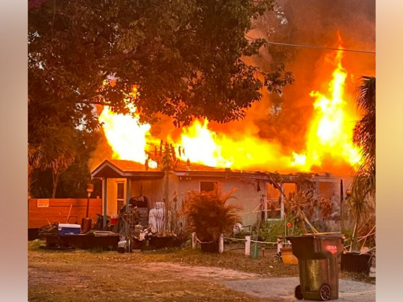 Flames engulfing a home located in the 700 block of SW 5th Avenue in Ocala on January 29, 2025. (Photo: Ocala Fire Rescue)