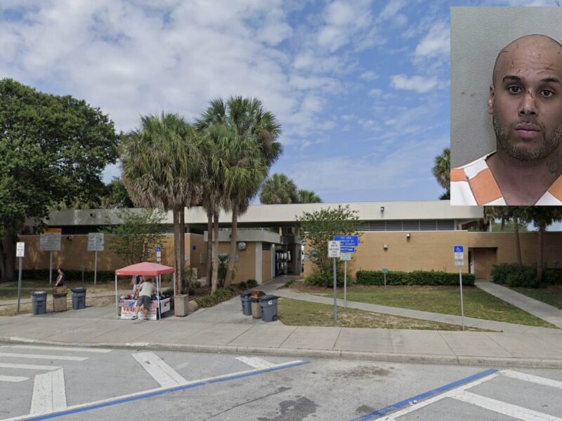 A homeless man was arrested after allegedly attacking his girlfriend at a rest stop on Interstate 75.