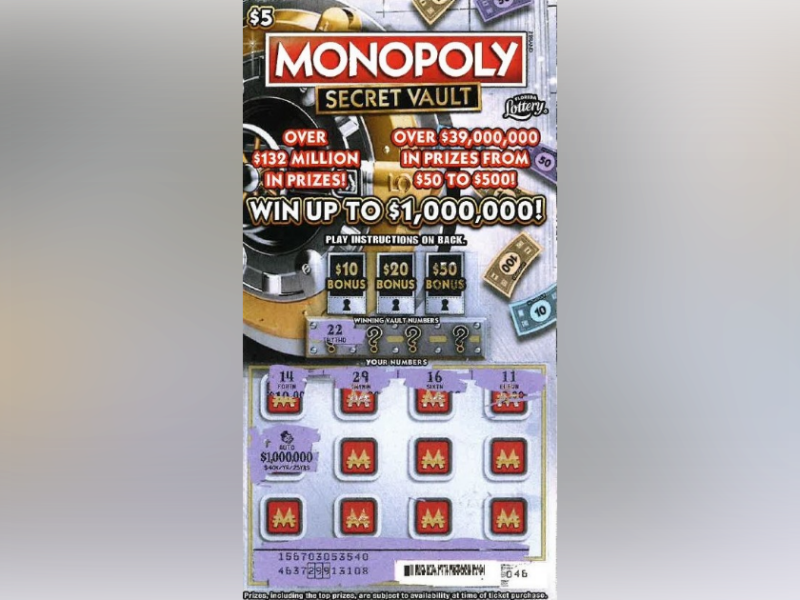 A Marion County resident turned $5 into $1 million after purchasing this scratch-off ticket at a Belleview store. (Photo: Florida Lottery)