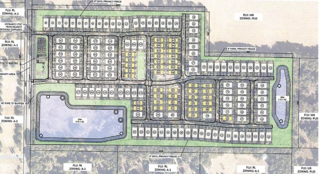 Currently, the site has been approved for the construction of at least 158 homes.