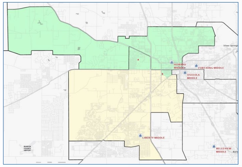 The attendance boundaries have been adjusted for Liberty Middle School and Howard Middle School