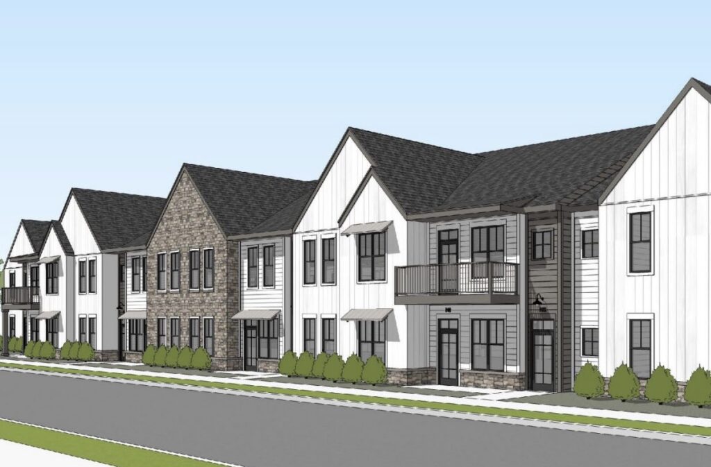 A rendering of the residential portion of the site.