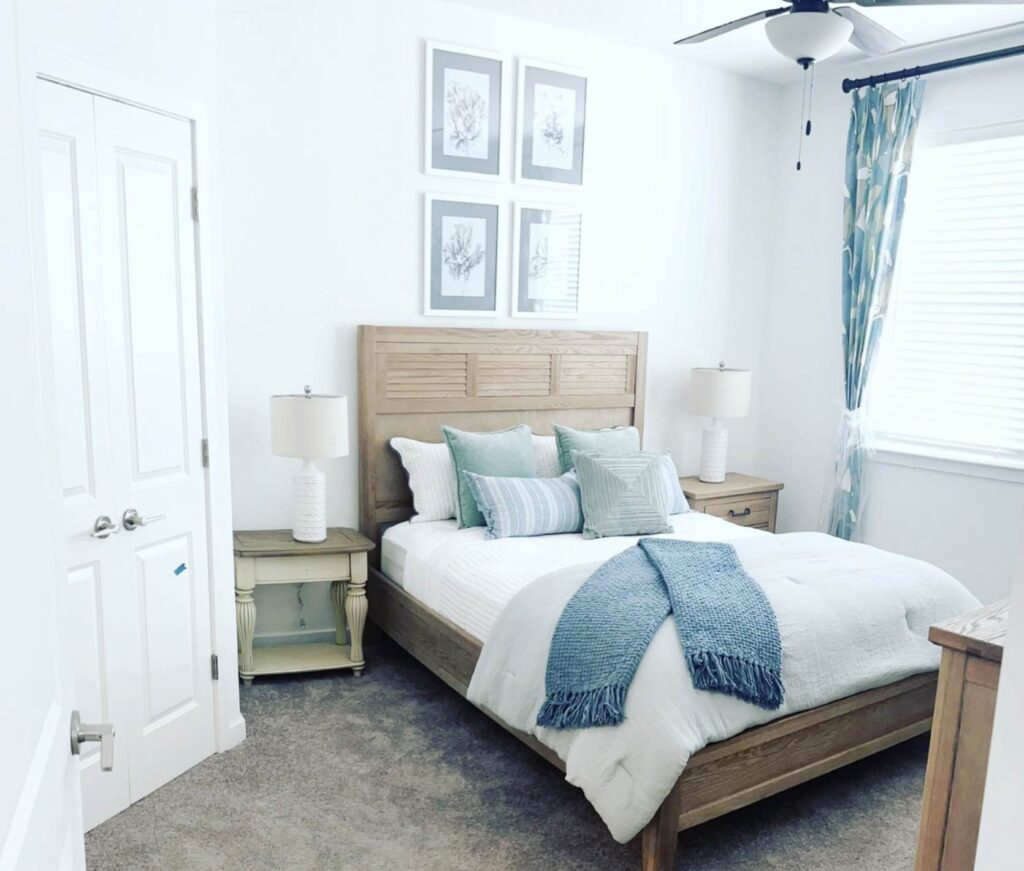 A bedroom at one of the apartments at the new SW 38th Ave Apartment complex.