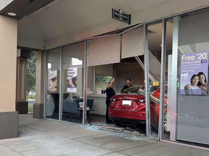 A crash crashed into Massage Envy in Ocala on Saturday, May 10.