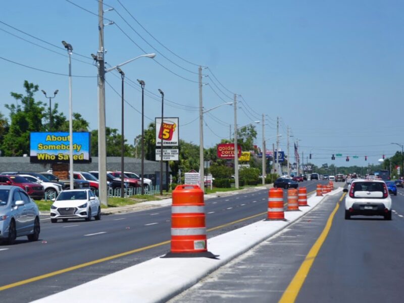 Concrete medians along SR 200