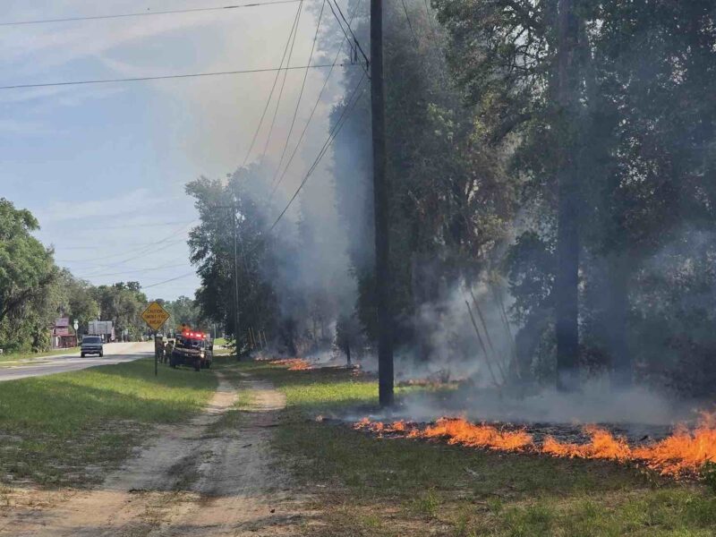 Crews work to contain the Shanty 2 Fire in the Ocala National Forest on Thursday, May 22.