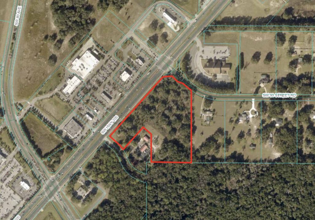 The proposed site of the new skilled nursing and memory care facility sought along State Road 200.