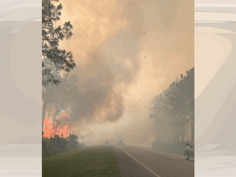 Smoke billowing from Perchman Fire in Oc