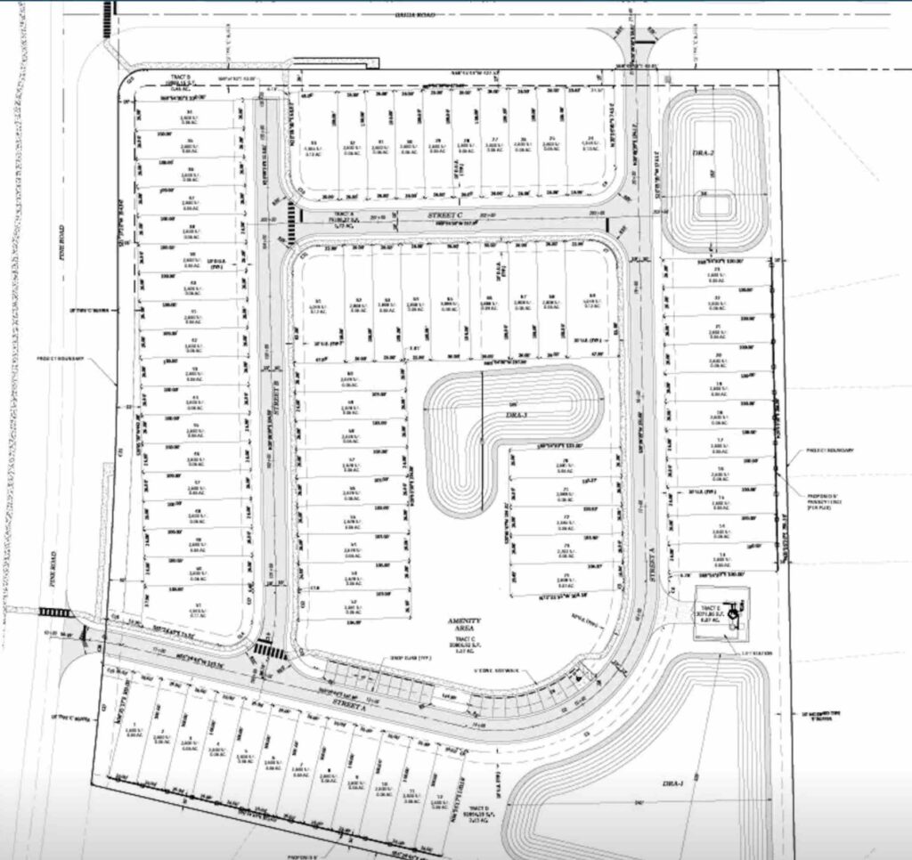 74 residential units at the proposed Whisper Woods