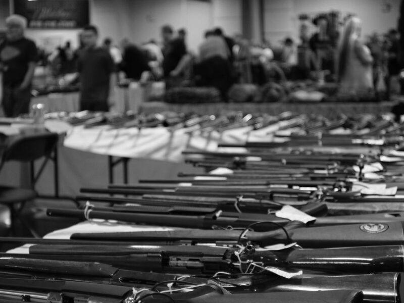 Guns and rifles for sale at firearm sale