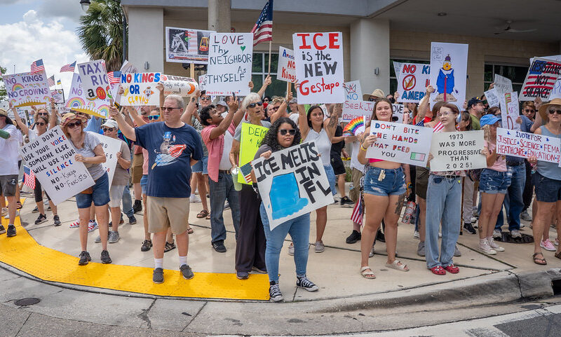 Protestors at No Kings event in Ocala 1
