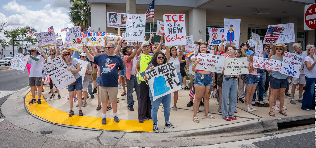 Protestors at No Kings event in Ocala 1
