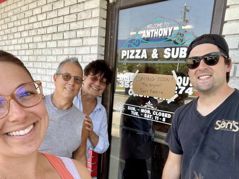 From left to right: Cara Turro, San Felder, Jacki Felder, and Nick Turro at their new restaurant in Anthony.