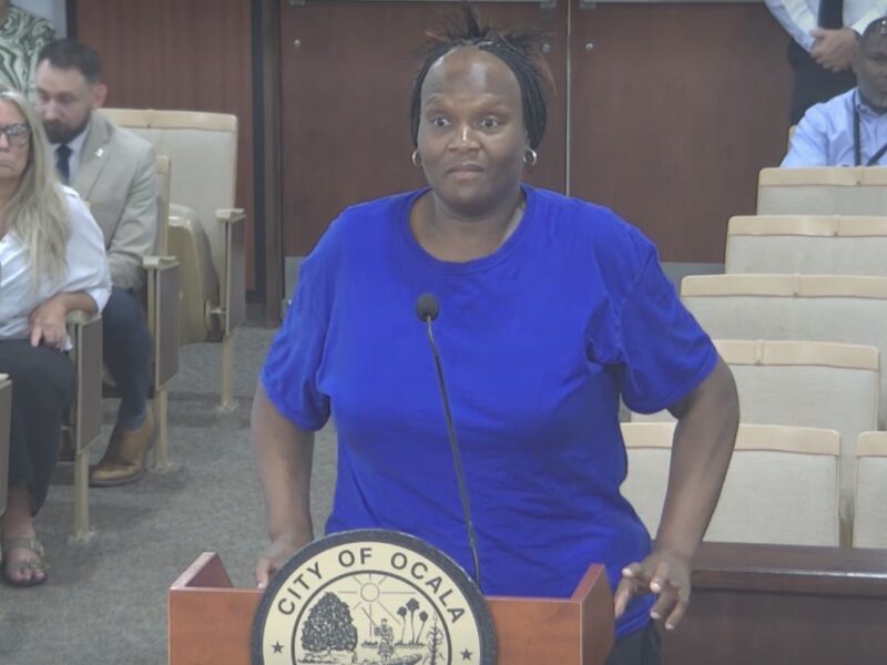 An Ocala resident shares her opinion about SunTran at the Ocala City Council meeting on June 17.