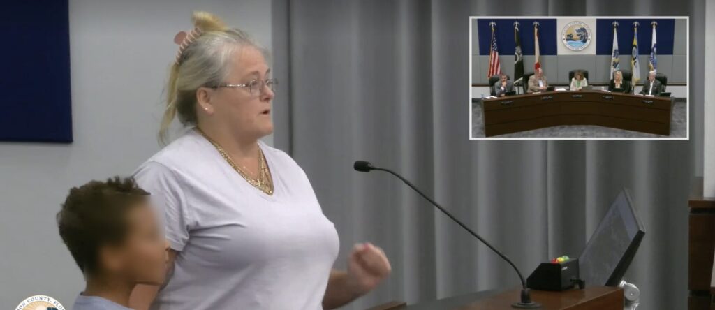 Sheryl O'Connell addresses the Marion County Board of County Commissioners