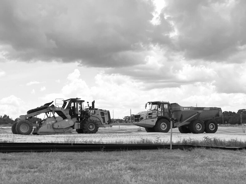 Construction vehicles at development site in Ocala on July 11