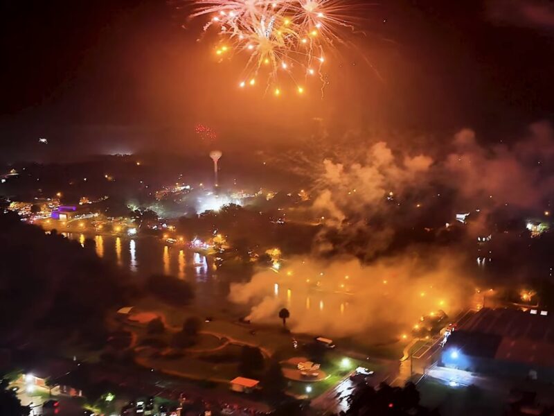 Fireworks over the city of Ocala during Patriotic Skies on July 4, 2025.