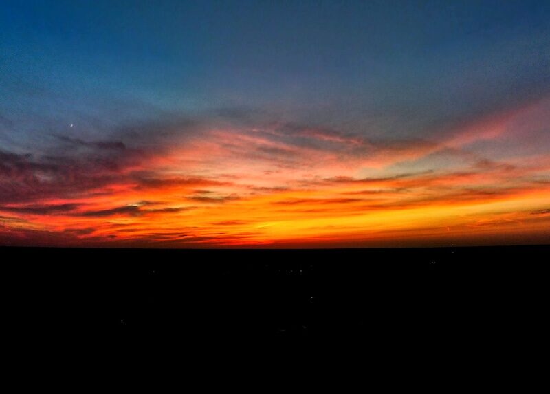 Gorgeous drone shot of sunset in Dunnellon