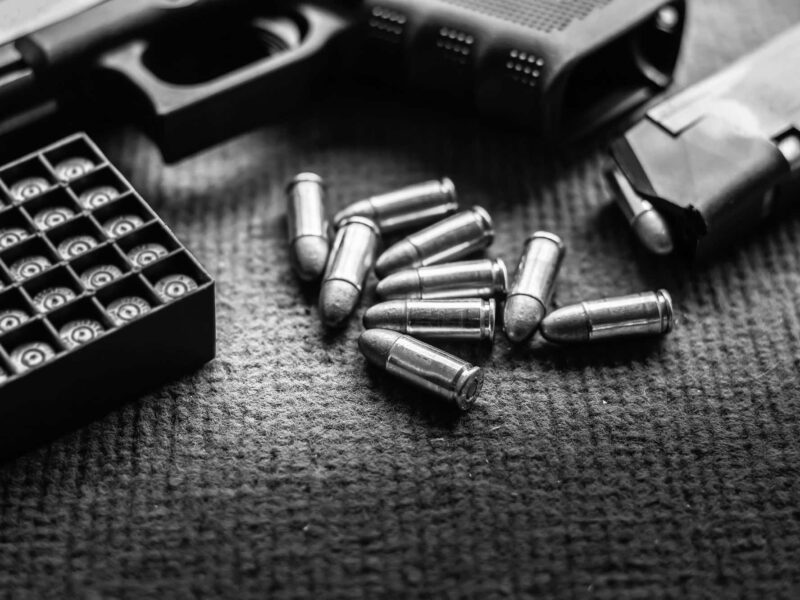 A gun and ammunition