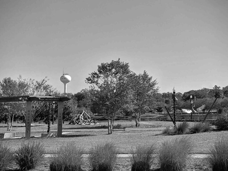 The Ocala water tower as seen from Tuscawilla Art Park