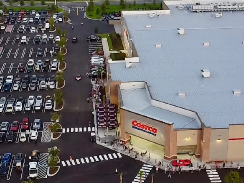 Villagers lined up outside of the new Costco in The Villages on August 6, 2025