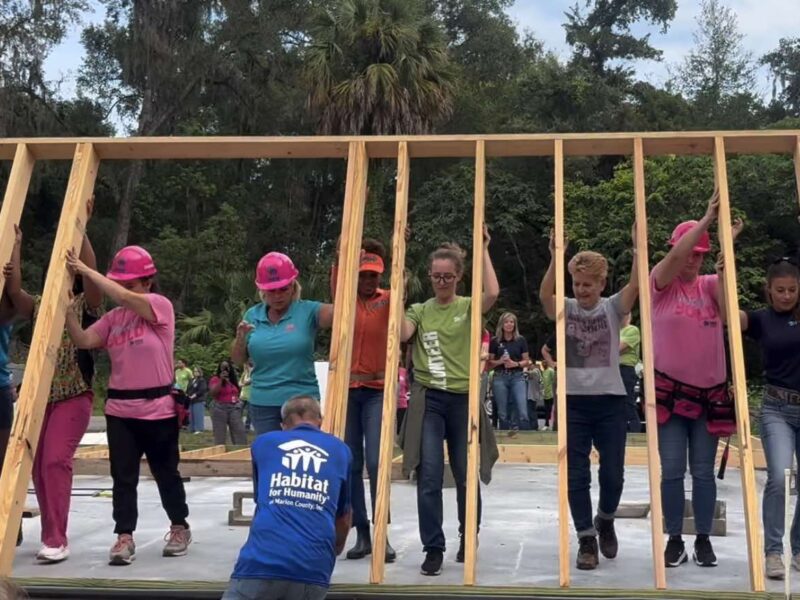 Habitat for Humanity raised the walls at two neighboring sites in northeast Ocala that will benefit two families.