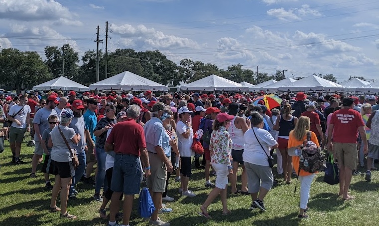 Crowd of individuals at President Donald Trump rally in October 2020