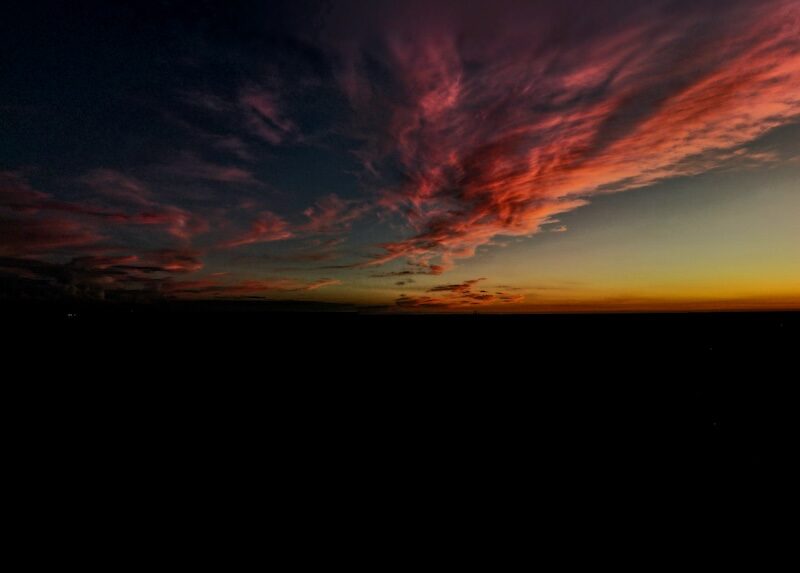 Drone view of stunning sunset in Dunnellon