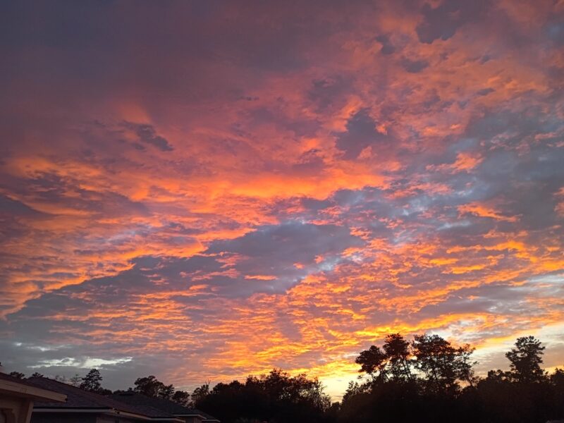 Pink and yellow sunset over Marion Oaks