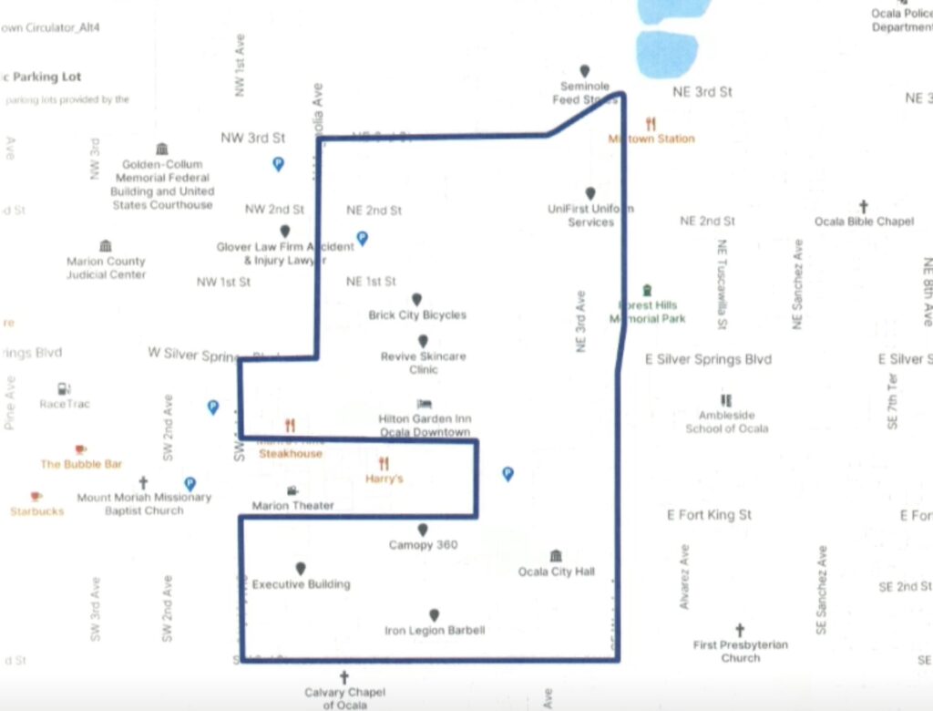 The proposed Downtown Circulator Trolley route