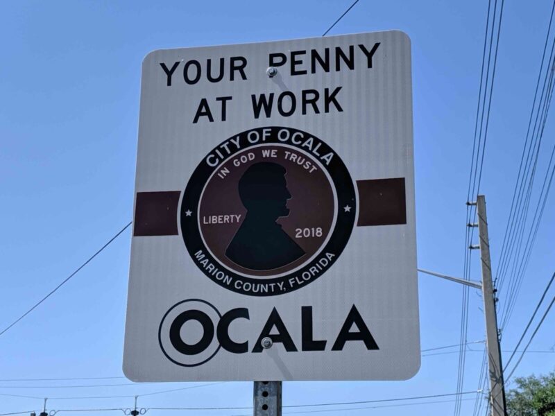 Your Penny at Work sign in Ocala