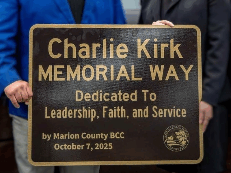 Marion County and Ocala officials dedicated a portion of a local roadway and proclaimed a day of remembrance for Charlie Kirk during their regular meetings this week.