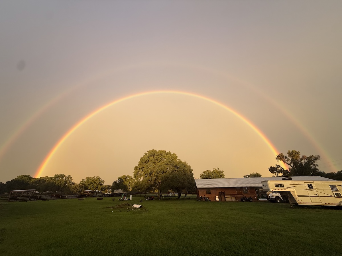 Rainbow sunset over Summerfield farm Rainbow sunset over Summerfield farm