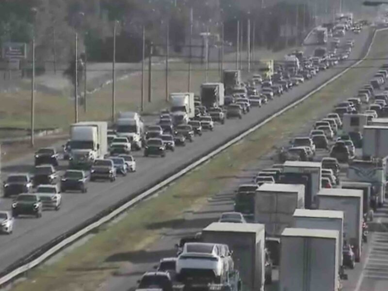 Cars lined up along both north and southbound stretches of Interstate 75 in Marion County on Friday, November 21.