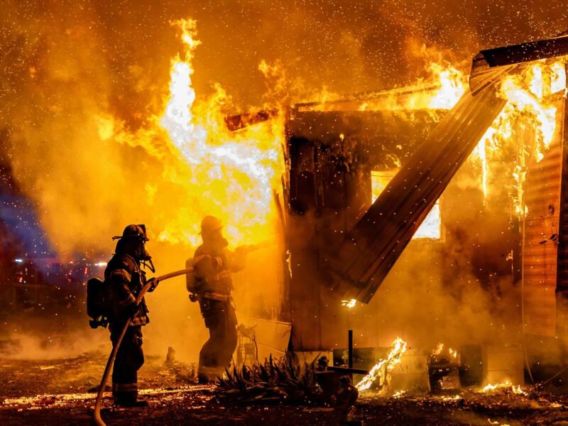 Firefighters combat fire in Ocklawaha on November 28