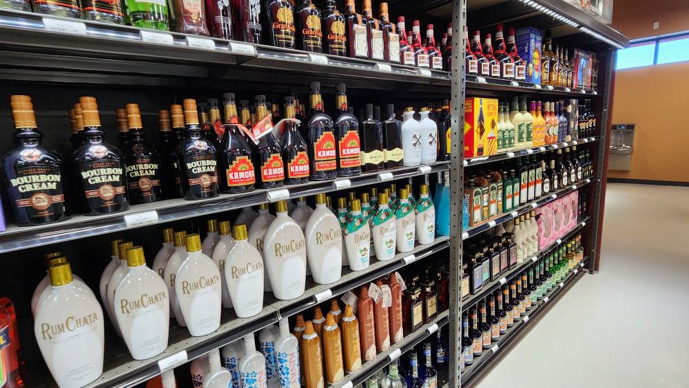 Liquor on the shelves at the new Liquor Lane in Ocala