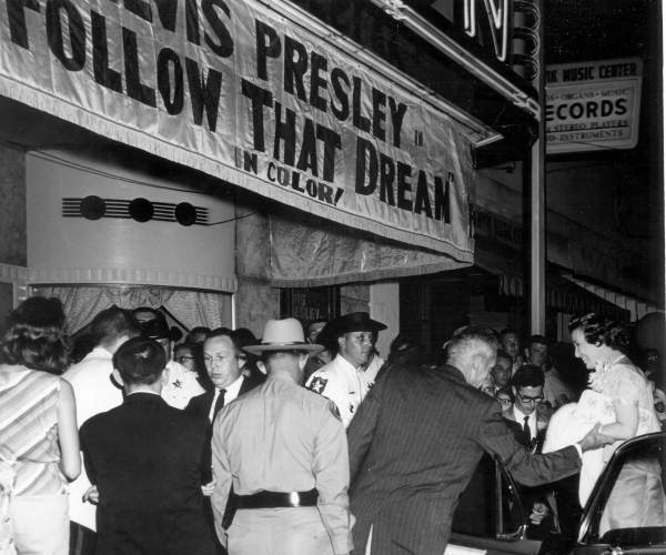 Mrs. Farris Bryant arriving at premiere of Elvis Presley s Follow that Dream - Ocala, Florida.