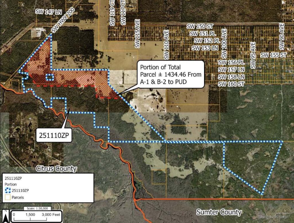 The parcels that comprise the recently approved development