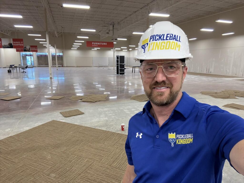 Tim Campbell shares a photo at the start of demolition in the new space
