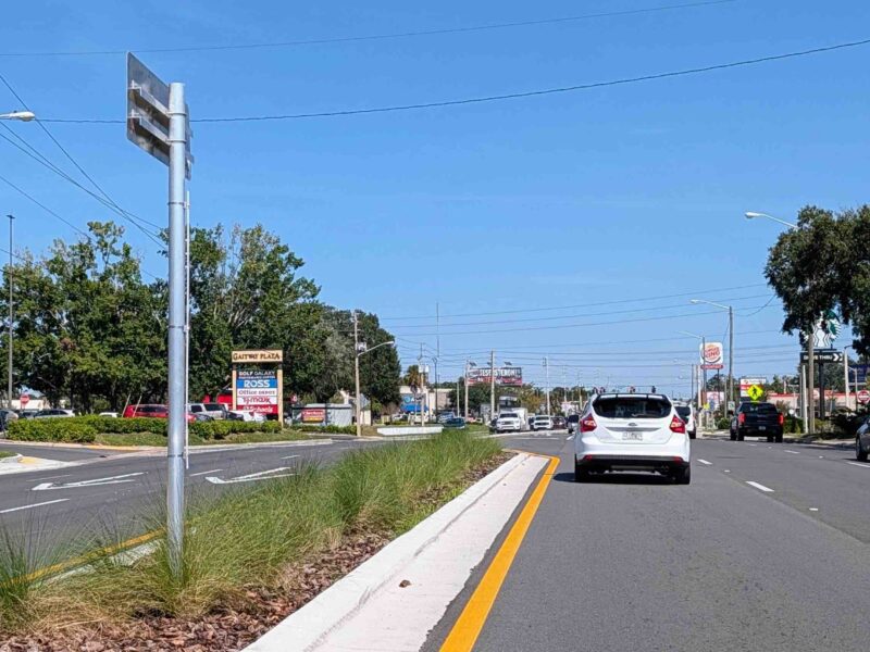 View of medians along SW College Road, near intersection with SW 27th Avenue