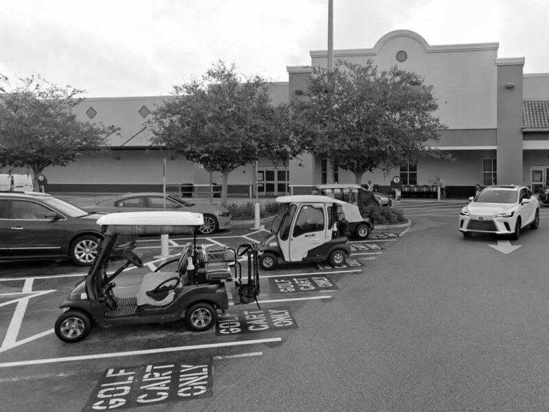 Golf cart parking at Publix at Canopy Oaks in Ocala