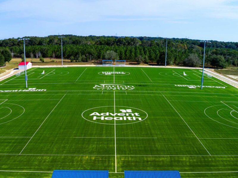 The first synthetic turf fields at a Marion County park were unveiled at the Ocala Rotary Sportsplex last week.