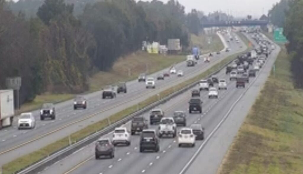 Traffic is backed up through at least mile marker 347, according to FDOT