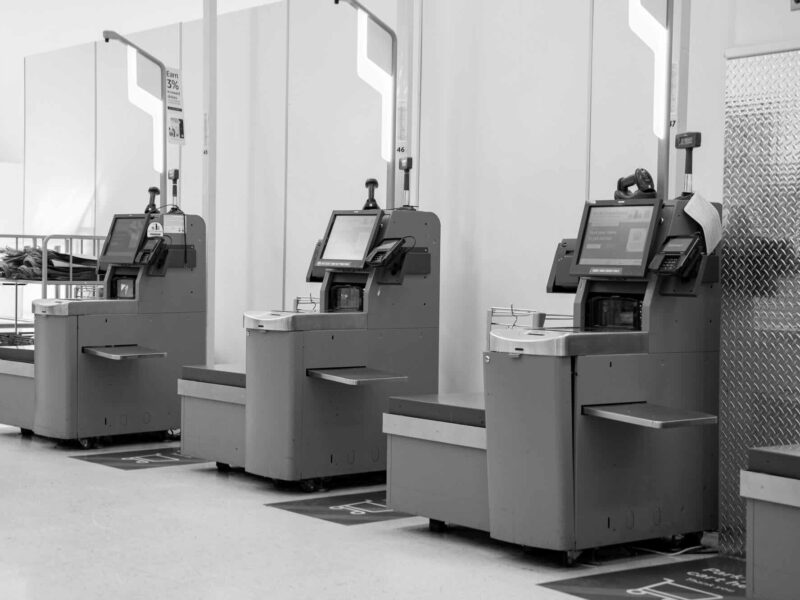Self checkout lanes at Walmart