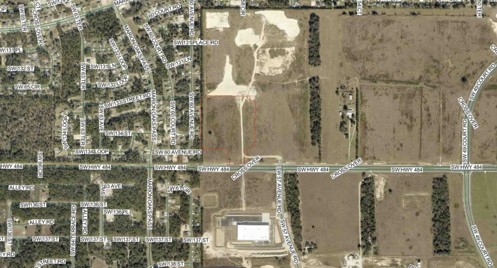 The parcel where the new retail store is sought