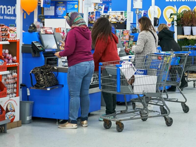 Walmart self checkout lanes