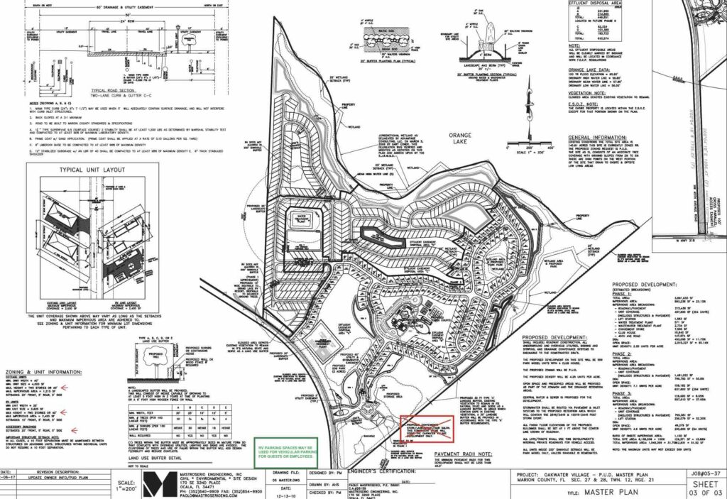 A conceptual plan for the camp Margaritaville Resort Orange Lake RV Park
