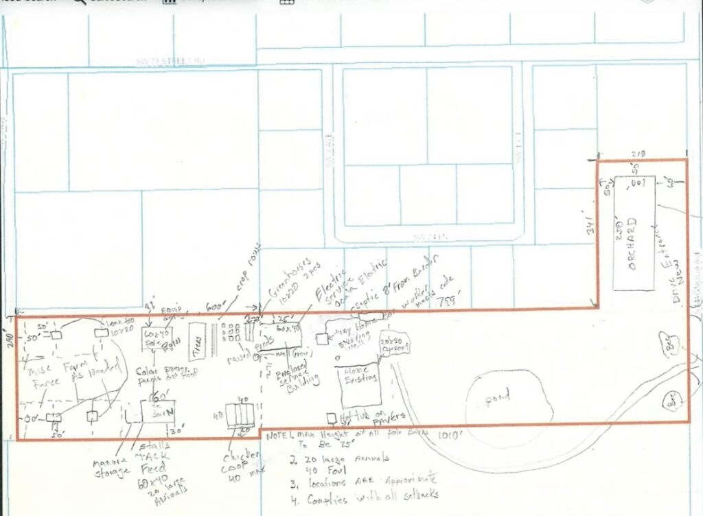 A layout of the proposed changes to the Marovich property